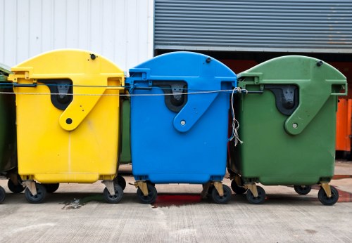 Residents placing their waste bins for collection in Willesden Green