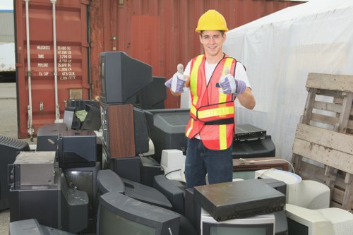 Residents participating in local waste collection program