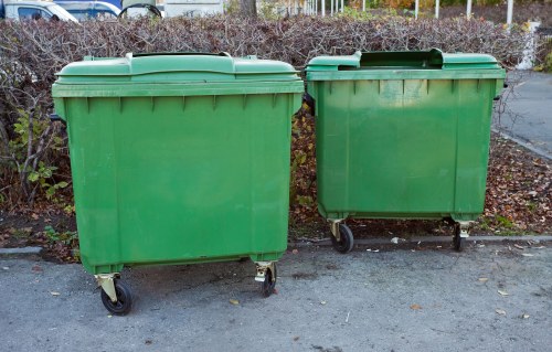 Recycling bins and waste collection schedule