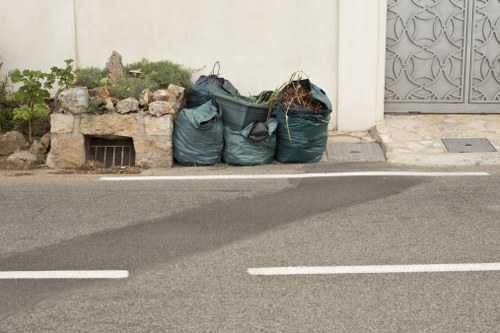 Community members separating waste for collection