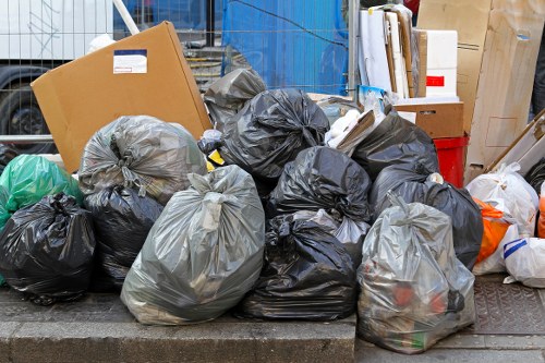 Bulky waste items being prepared for collection