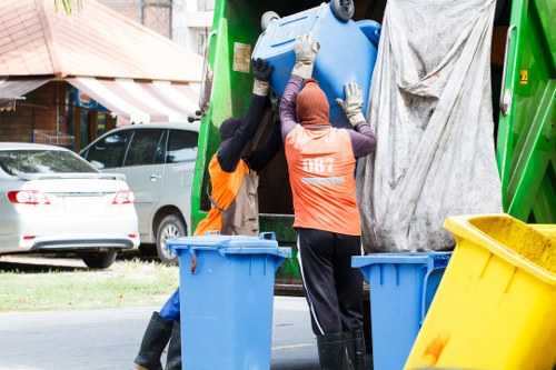 Recycling bins for different materials