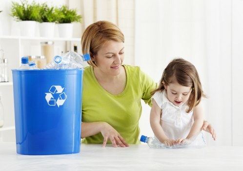 Residents participating in a local recycling program